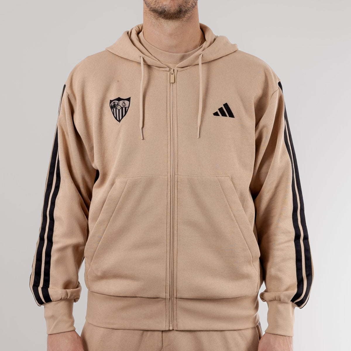 Sudadera adulto con capucha Sevilla FC 25/26 beige