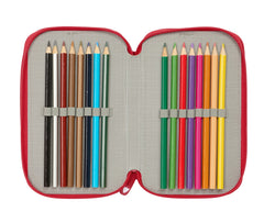 Estuche triple 37 pcs rojo 25/26
