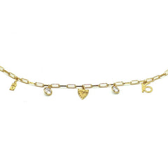 Gargantilla Mini Charms Plata baño oro