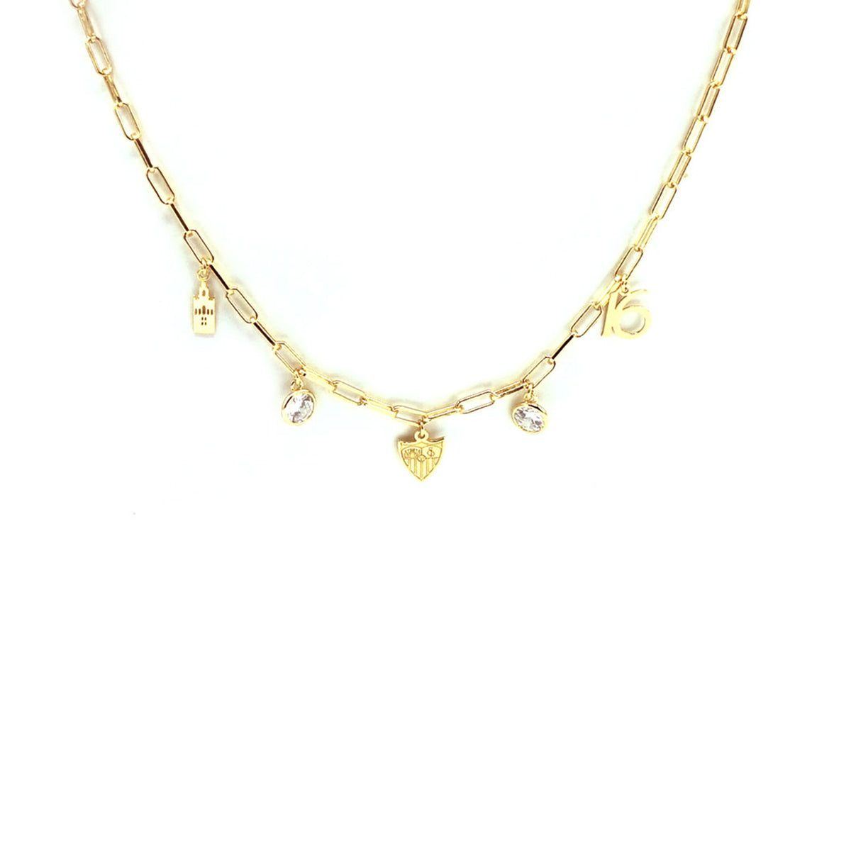 Gargantilla Mini Charms Plata baño oro