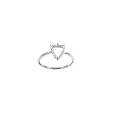Sortija plata escudo circonitas