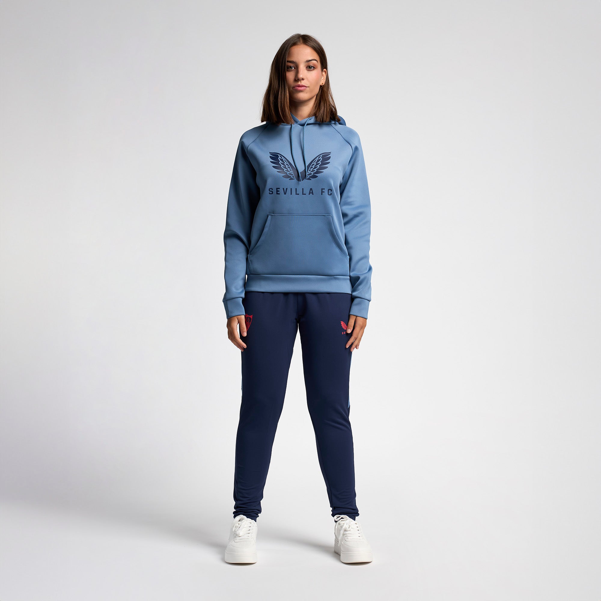 Sudadera celeste con capucha entrenamiento mujer 24/25