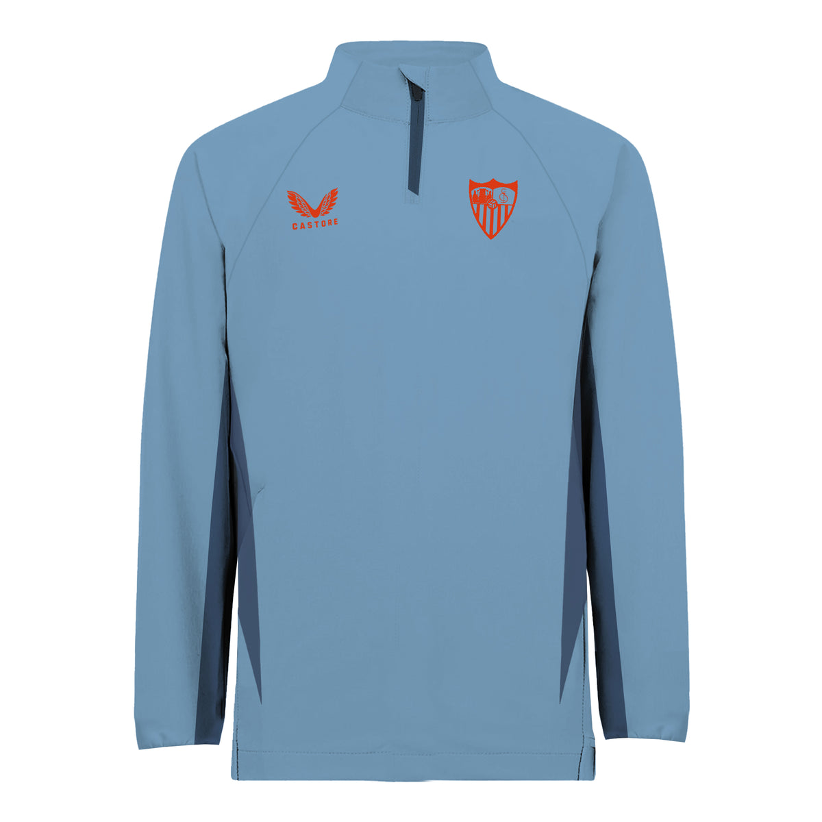 Sudadera celeste media cremallera entrenamiento adulto 24/25