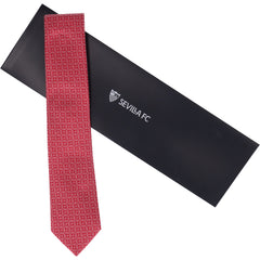 Corbata roja trébol blanco