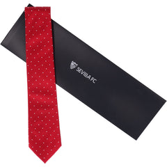Corbata roja con lunares blancos
