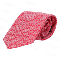 Corbata roja trébol blanco