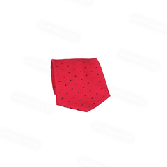 Corbata roja con lunares negros